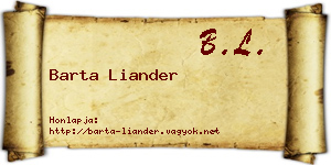 Barta Liander névjegykártya